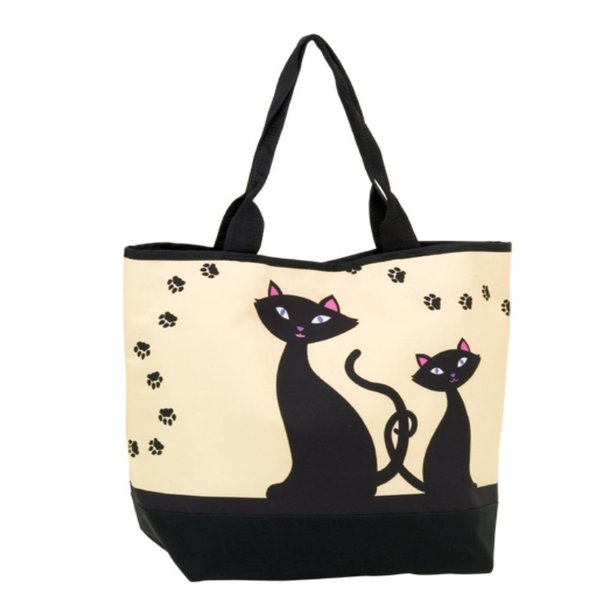 Shoppingtasche mit schwarzer Katze