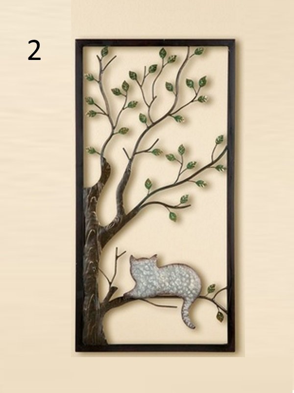 Wandrelief / Wanddeko / Wandbild Katzen, Metall, grau-braun - Geschenkehaus  Monschau mit Fanartikel für Katzen- und Hundefreunde
