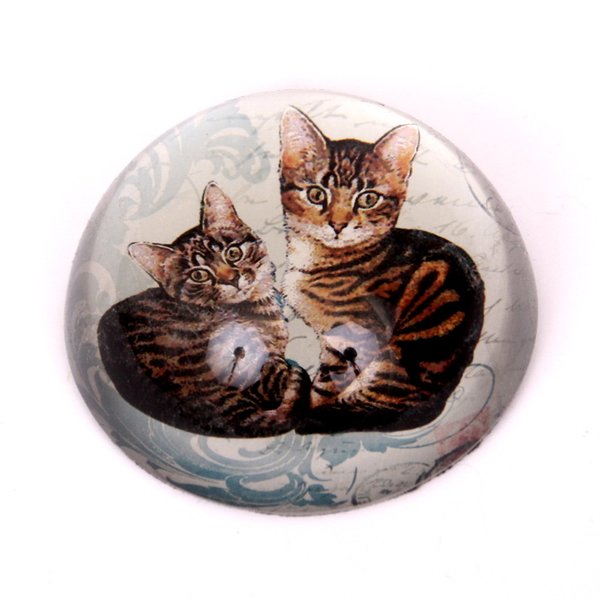 Briefbeschwerer 'Zwei Tigerkatzen' aus Glas